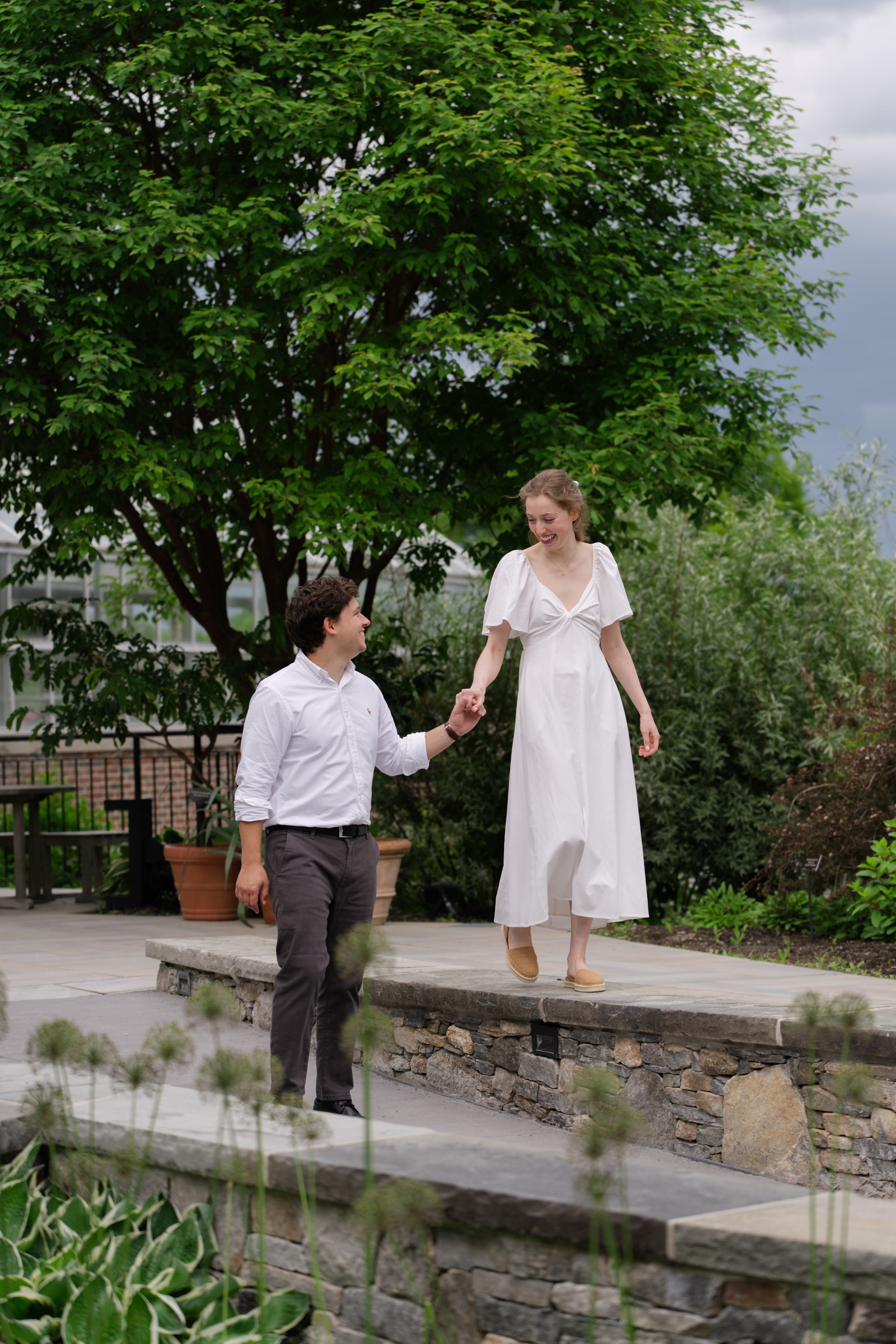 Gwen + Alec Gwen and Alec engagement photography at New England Botanic Garden at Tower Hill in Boylston, MA